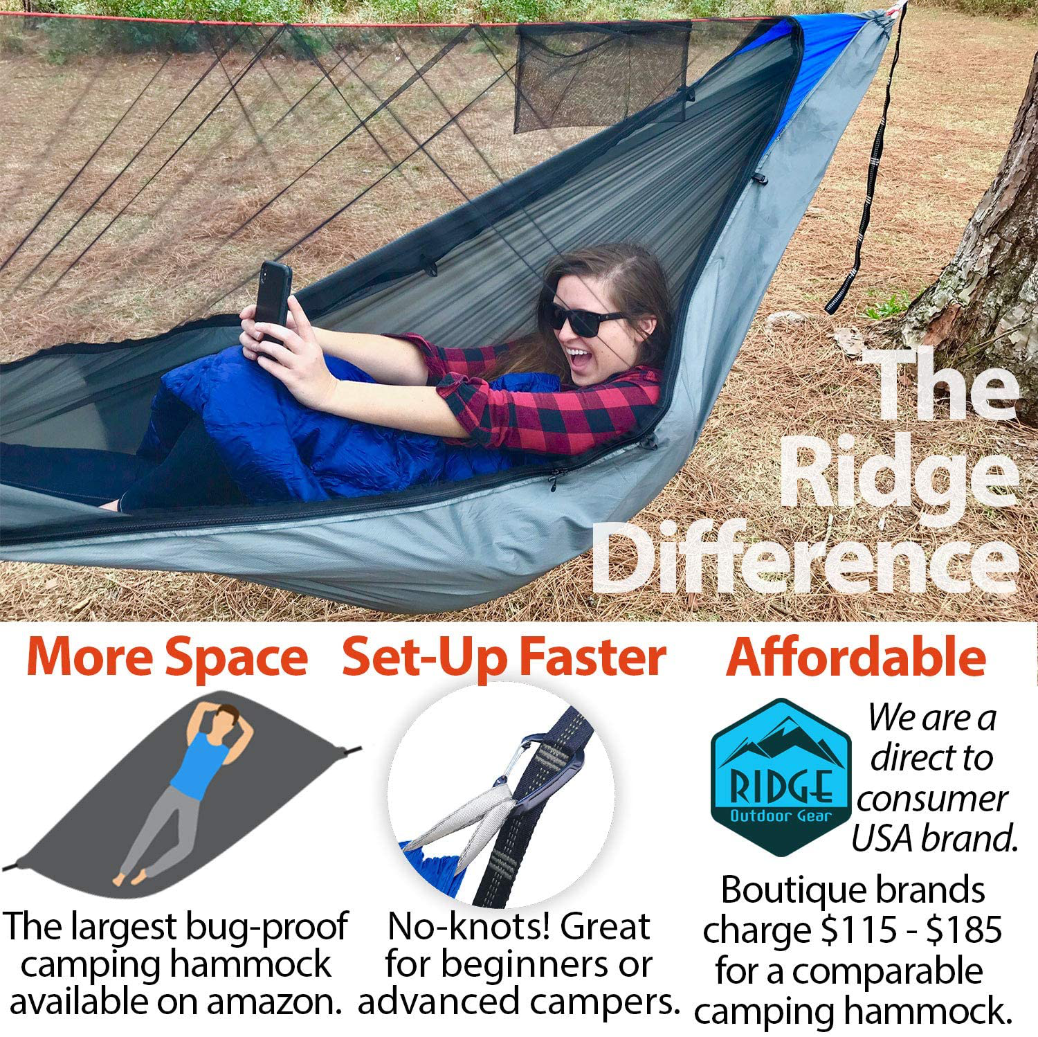 Ridge Outdoor Gear 11ft Camping Hammock 