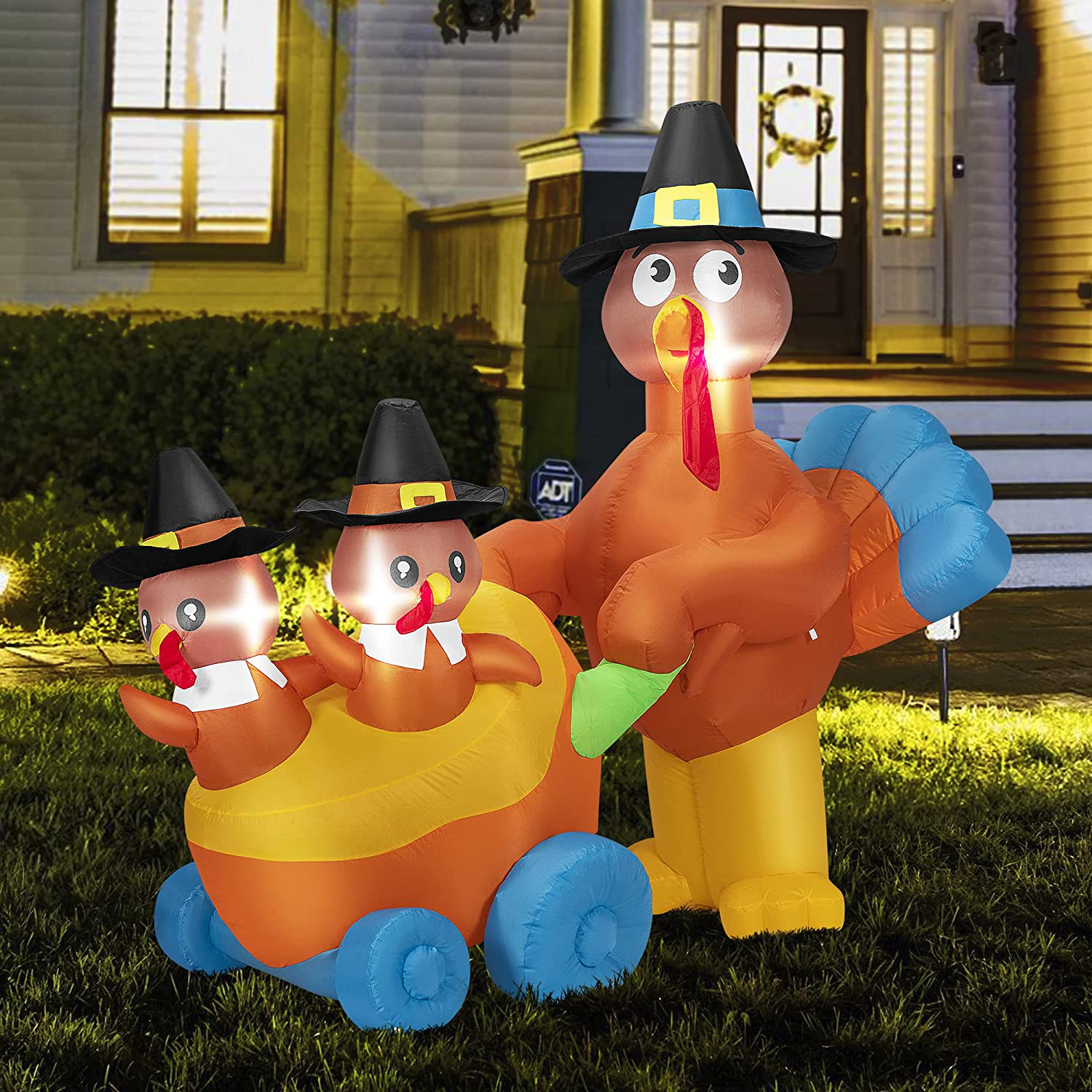 Details about   VIVOHOME 5X7 High Inflatable Turkey LED Airblown Thanksgiving Outdoor Yard Decor 