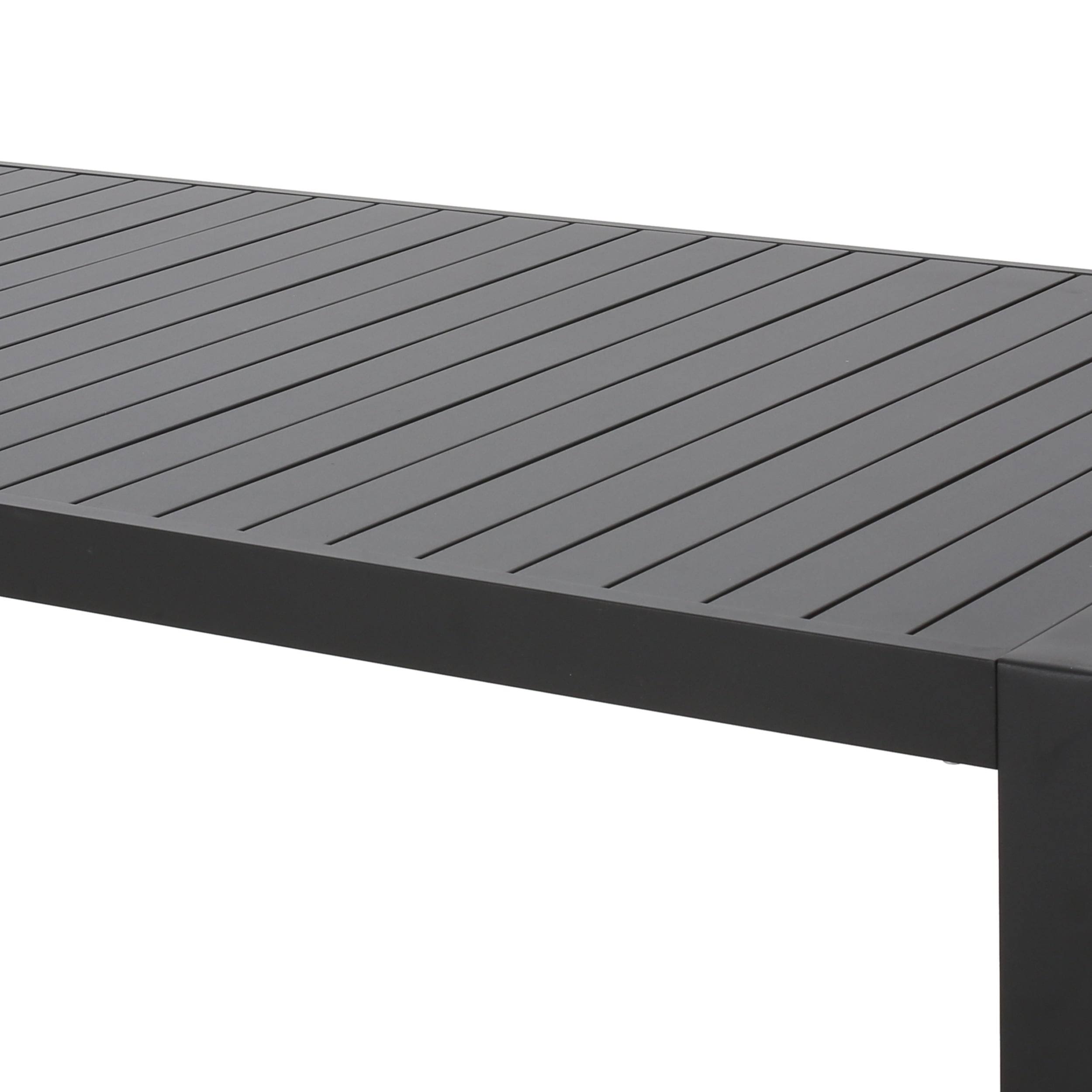 navan outdoor aluminum dining table by christopher knight home