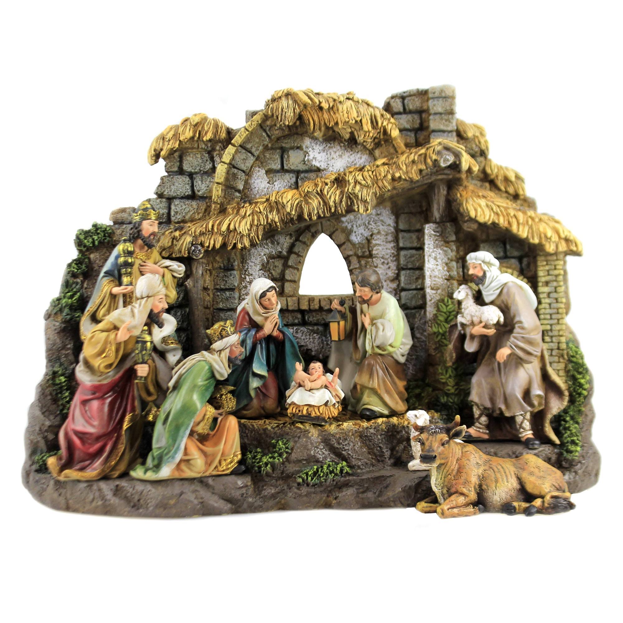 🔥10 Piece Nativity Set With Stable - Harmilab