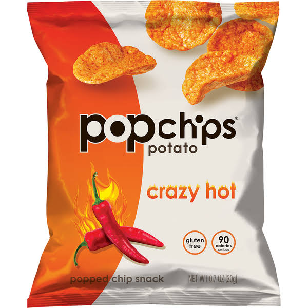 🔥Popchips Popped Chip Snack, Potato, Crazy Hot - 0.7 oz - CT-1-S