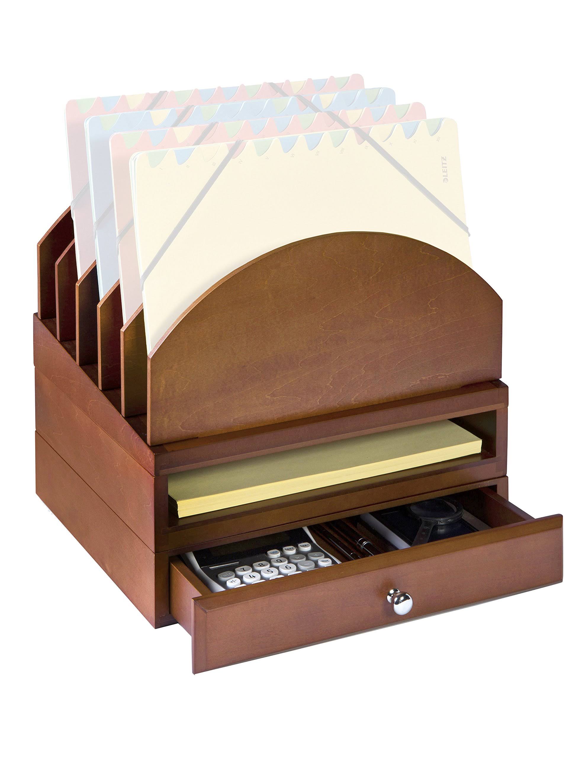 🔥Bindertek Stacking Wood Desk Organizers Step Up File/Tray/Drawer Kit
