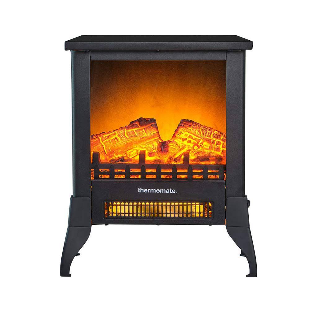 🔥thermomate 15 inch Freestanding Black Portable Electric Fireplace with