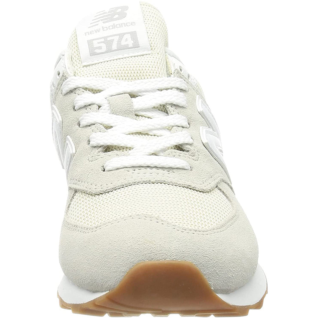 New Balance Women's 574 V2 Evergreen Sneaker-Silver Birch/White - New-Blance