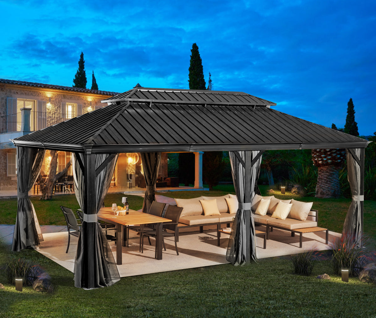 10'x20' Hardtop Gazebo Galvanized Steel 