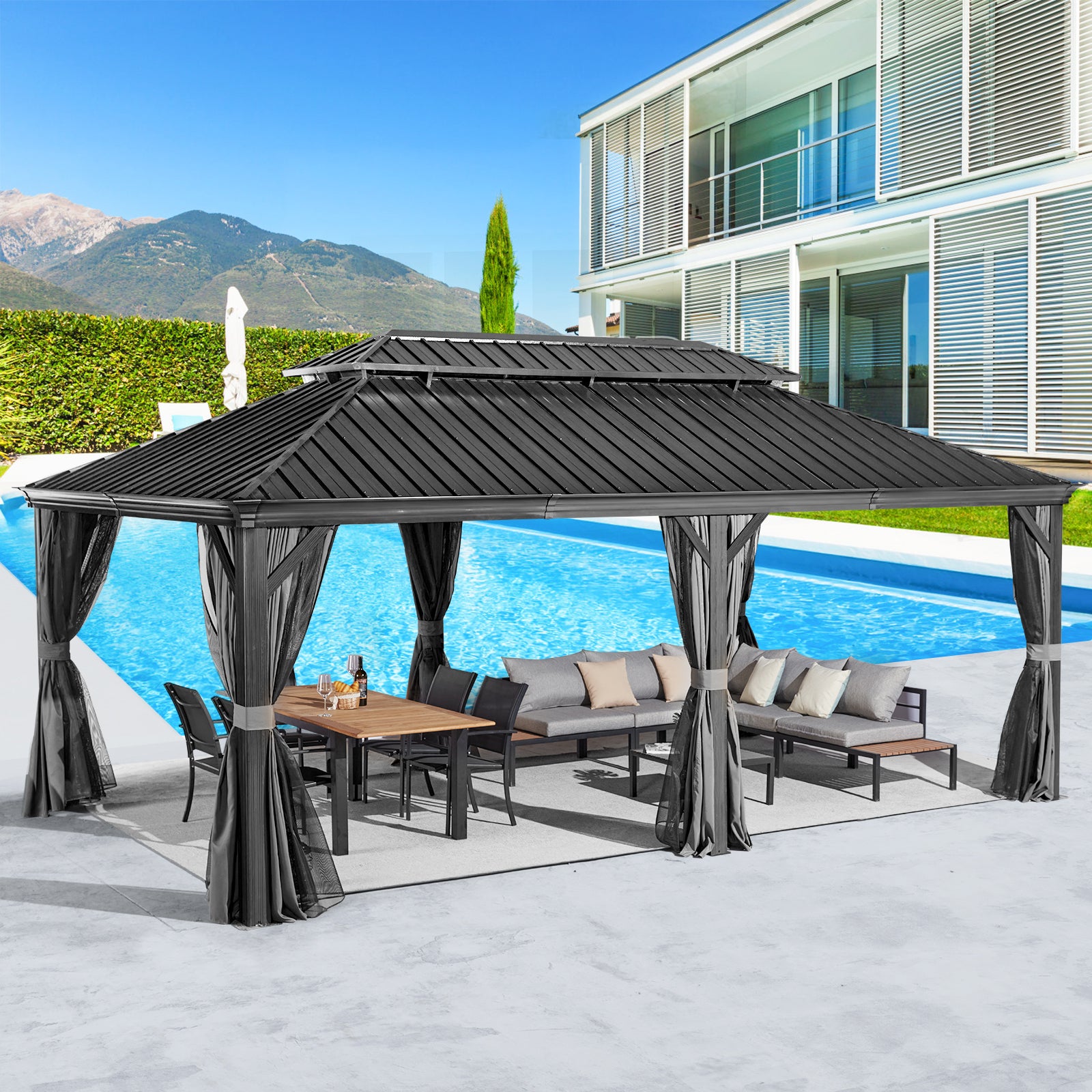 10'x20' Hardtop Gazebo Galvanized Steel 