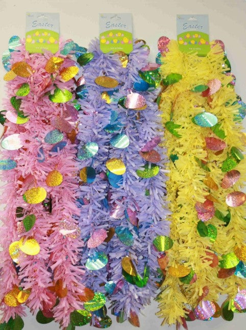 9' Easter Egg Tinsel Garland