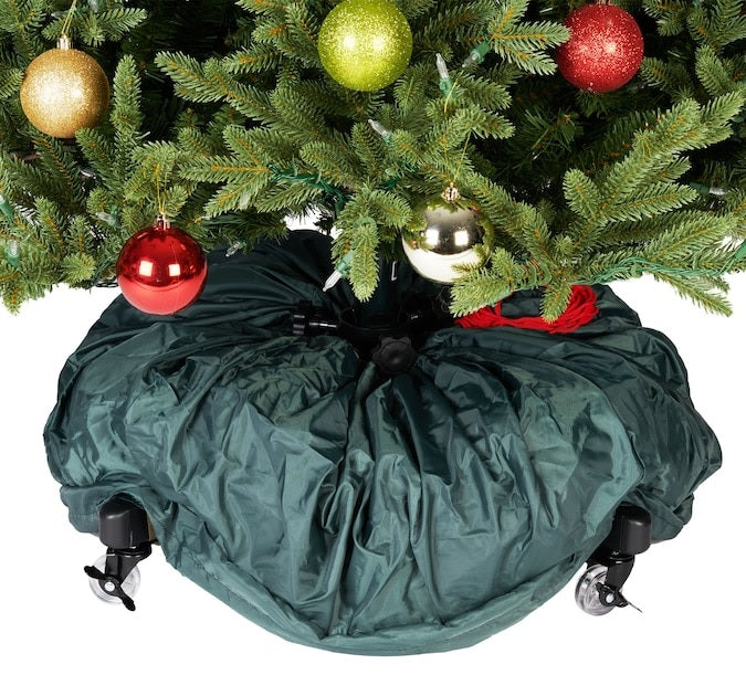 Green Collapsible Rolling Upright Christmas Tree Storage Bag With