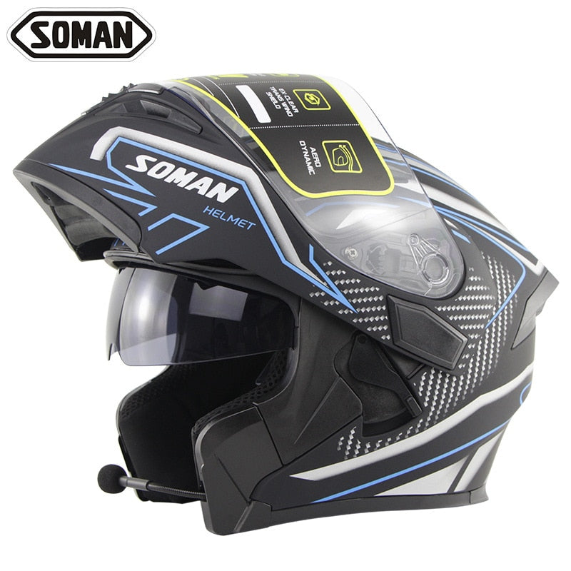 Motorcycle Dual-lens Open Helmet High 