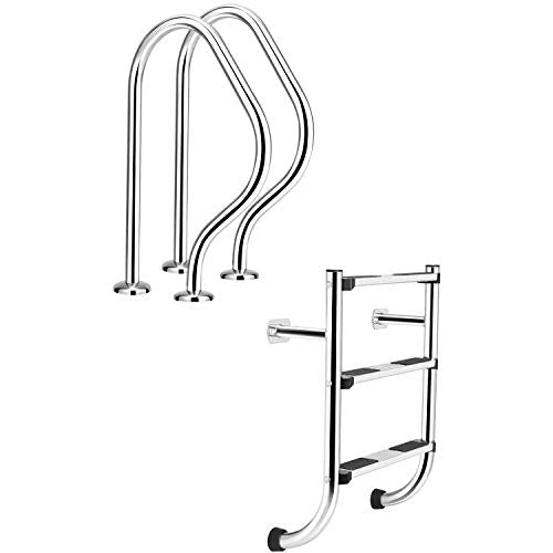 Stainless Steel Pool Ladder 440 Lb Capacity Heavy Duty Inground Split