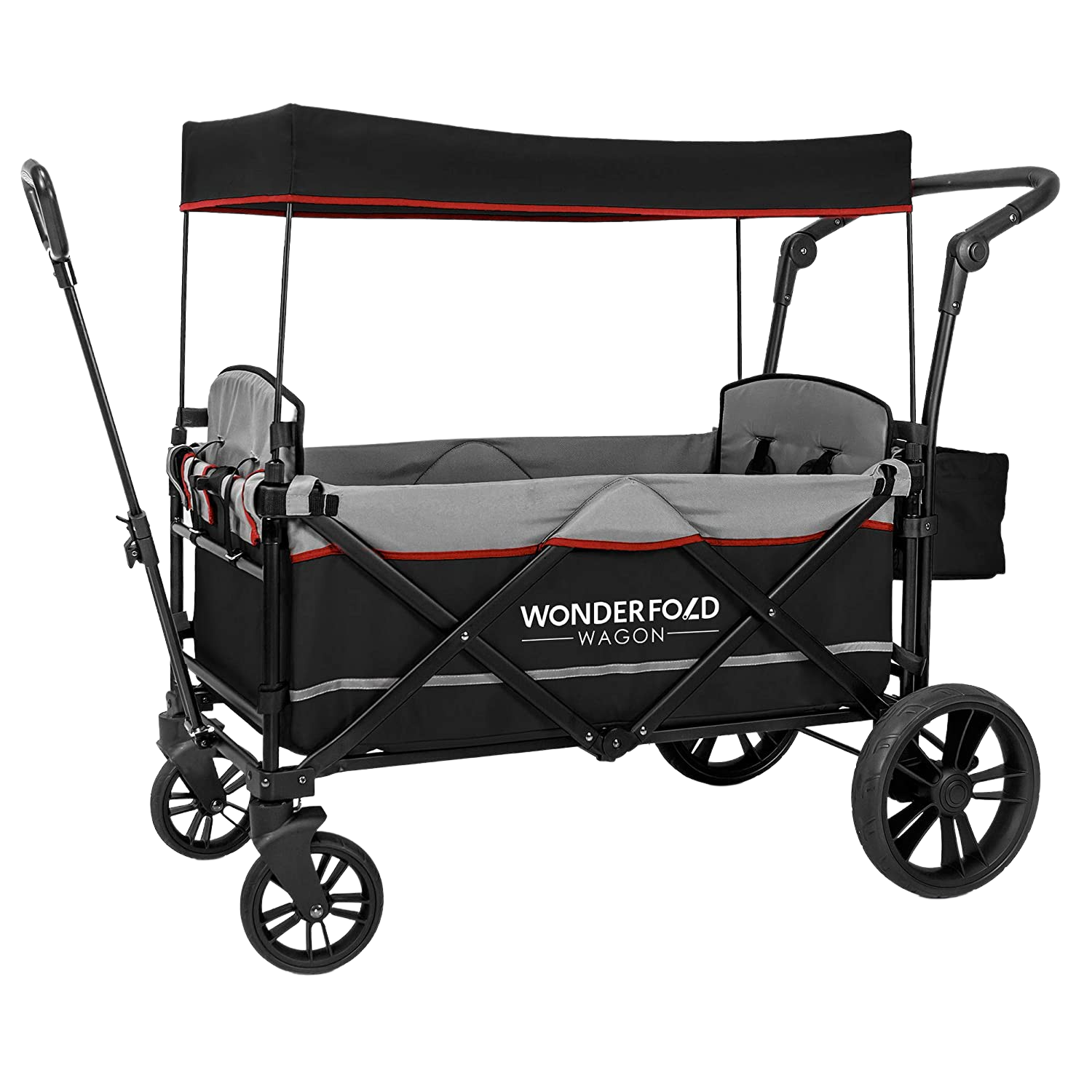 Wonderfold Wagon X2 Push Pull 2 Passenger Folding Stroller Black NEW 