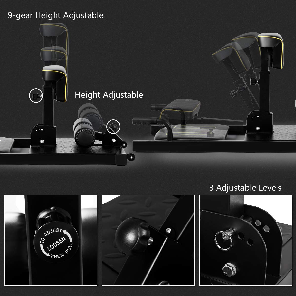 8-in-1 Sissy Squat Fitness Equipment Functional Core Details about   Goplus Deep Squat Machine 