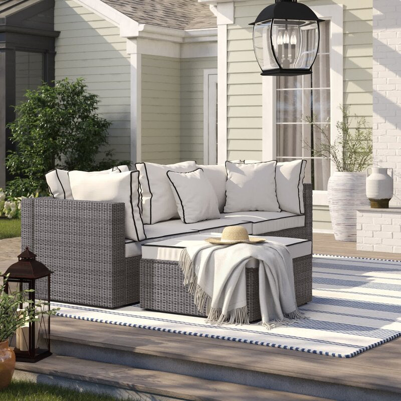 burruss 4 piece patio sectional with cushions