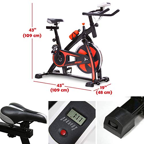 FRP Indoor Stationary Bike with 22 LB Flywheel 285 LB Max Exercise Bike Stationary for Home Gym with Digital Monitor