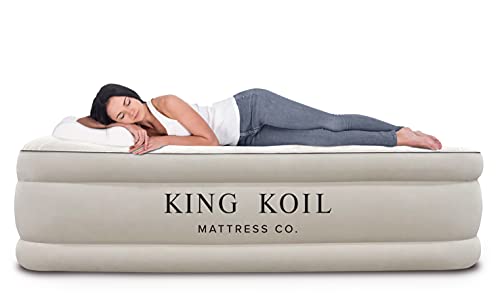 Comfort King Koil King Luxury Raised Airbed with Built-in 120V AC Air Mattress 