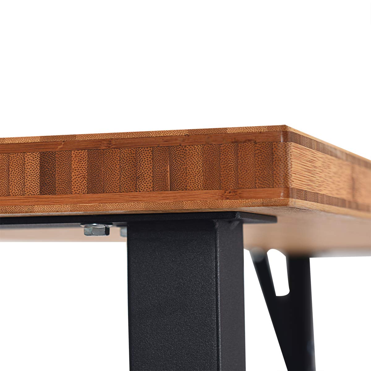 65" Bamboo Top Steel Frame Modular Workbench Table Home Workshop Bench Sturdy 