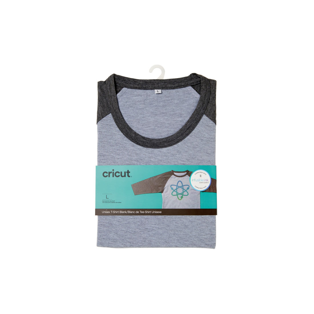 Unisex Adult T-Shirt Blank, Raglan in Dark/Light Heathered Gray