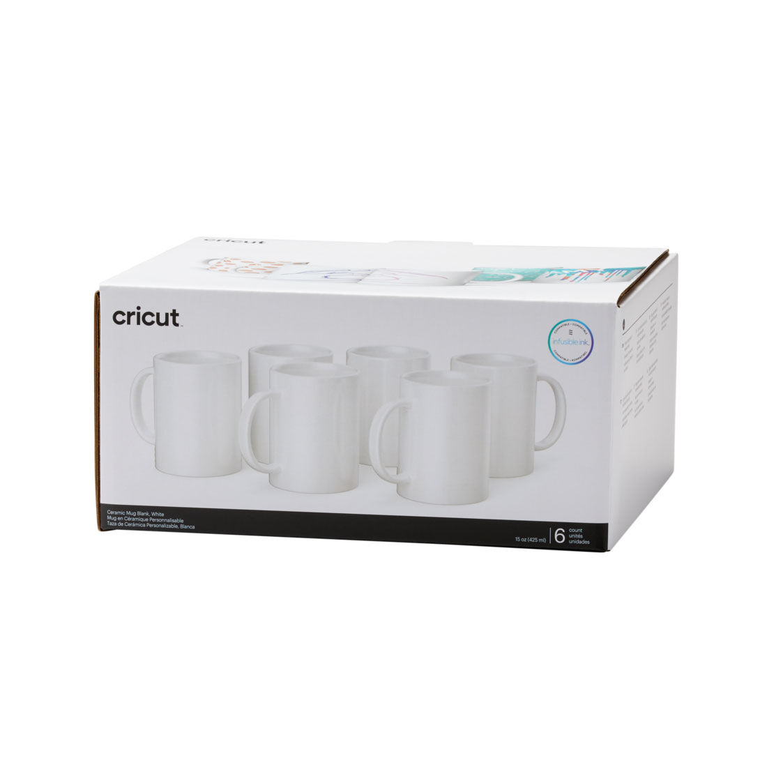 Ceramic Mug Blank, White - 15 oz/425 ml (6 ct)