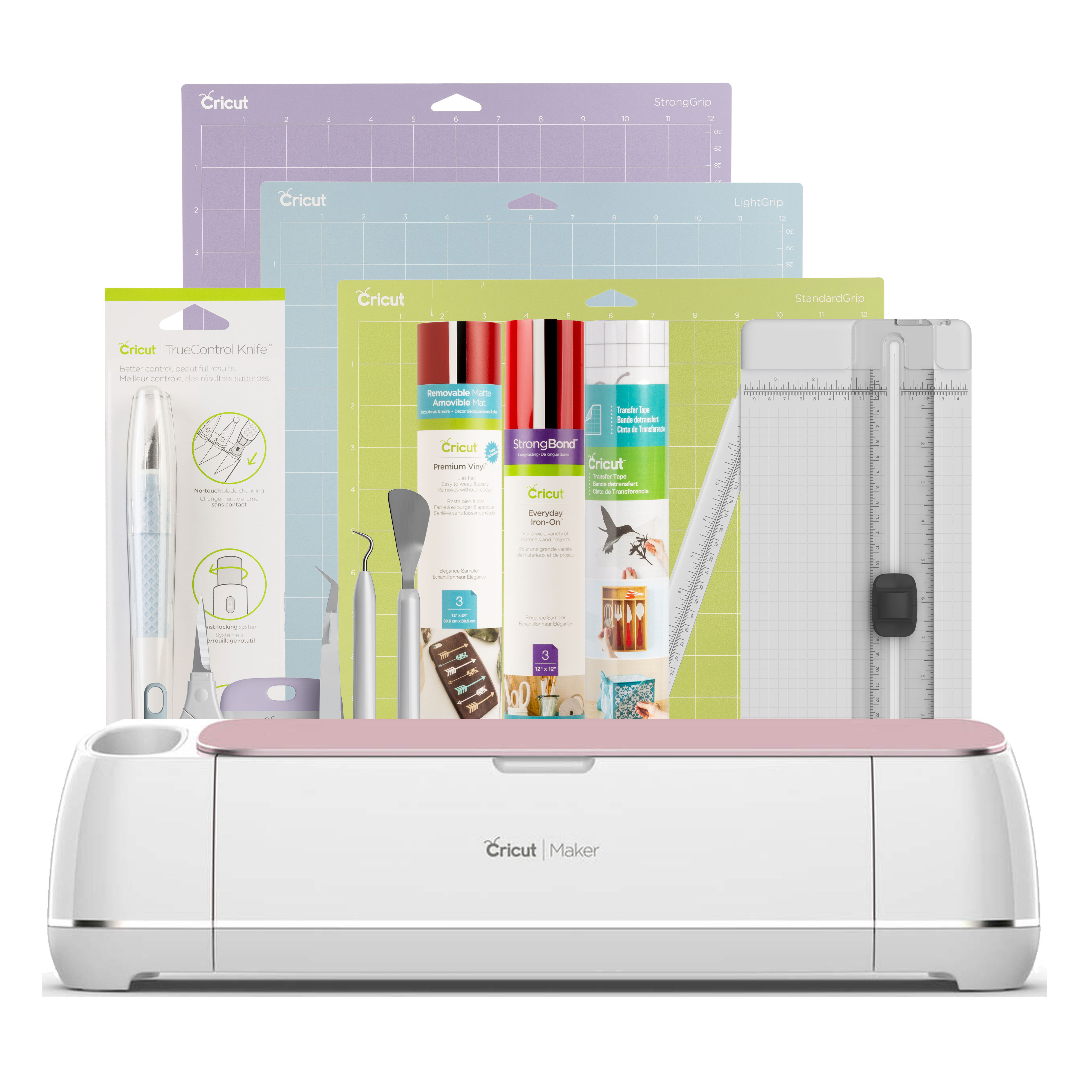 Certified Refurbished Cricut Maker + Essentials Bundle + Cricut Access™ Subscription, Rose