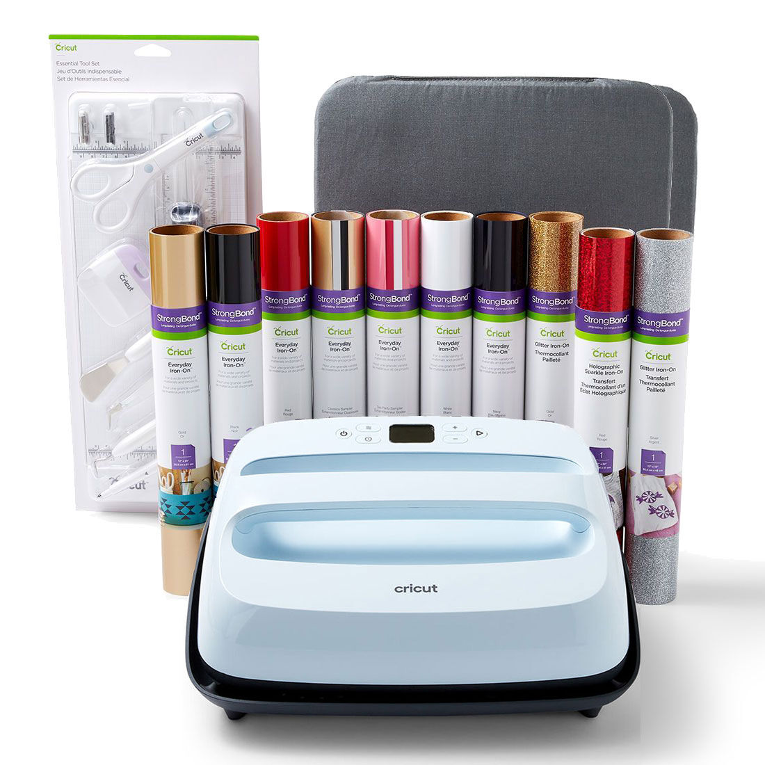 Cricut EasyPress™ 3, 12" x 10" + Essentials Iron-On Bundle