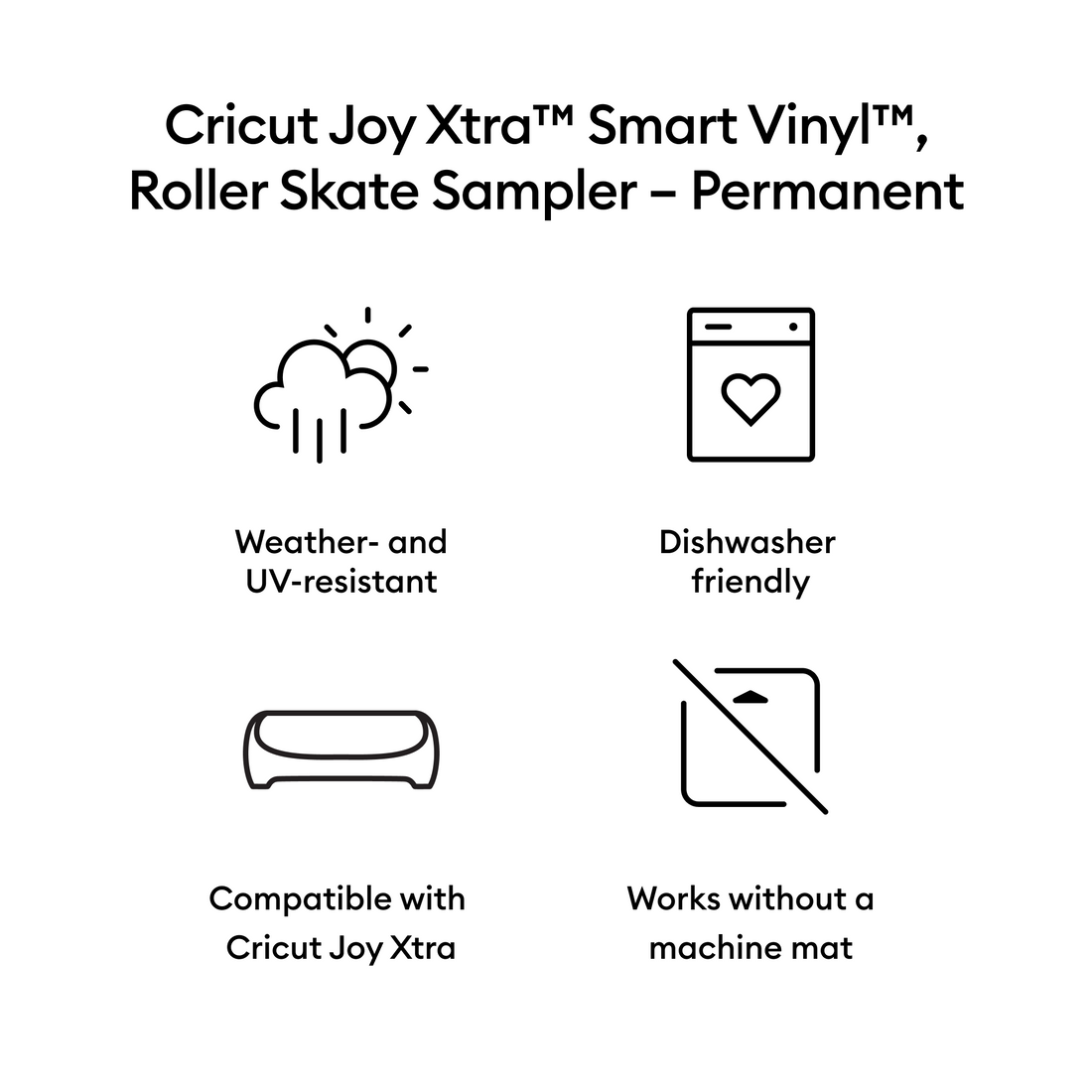 Cricut Joy Xtra™ Smart Vinyl™ – Permanent Sampler, Roller Skate (3 ct)