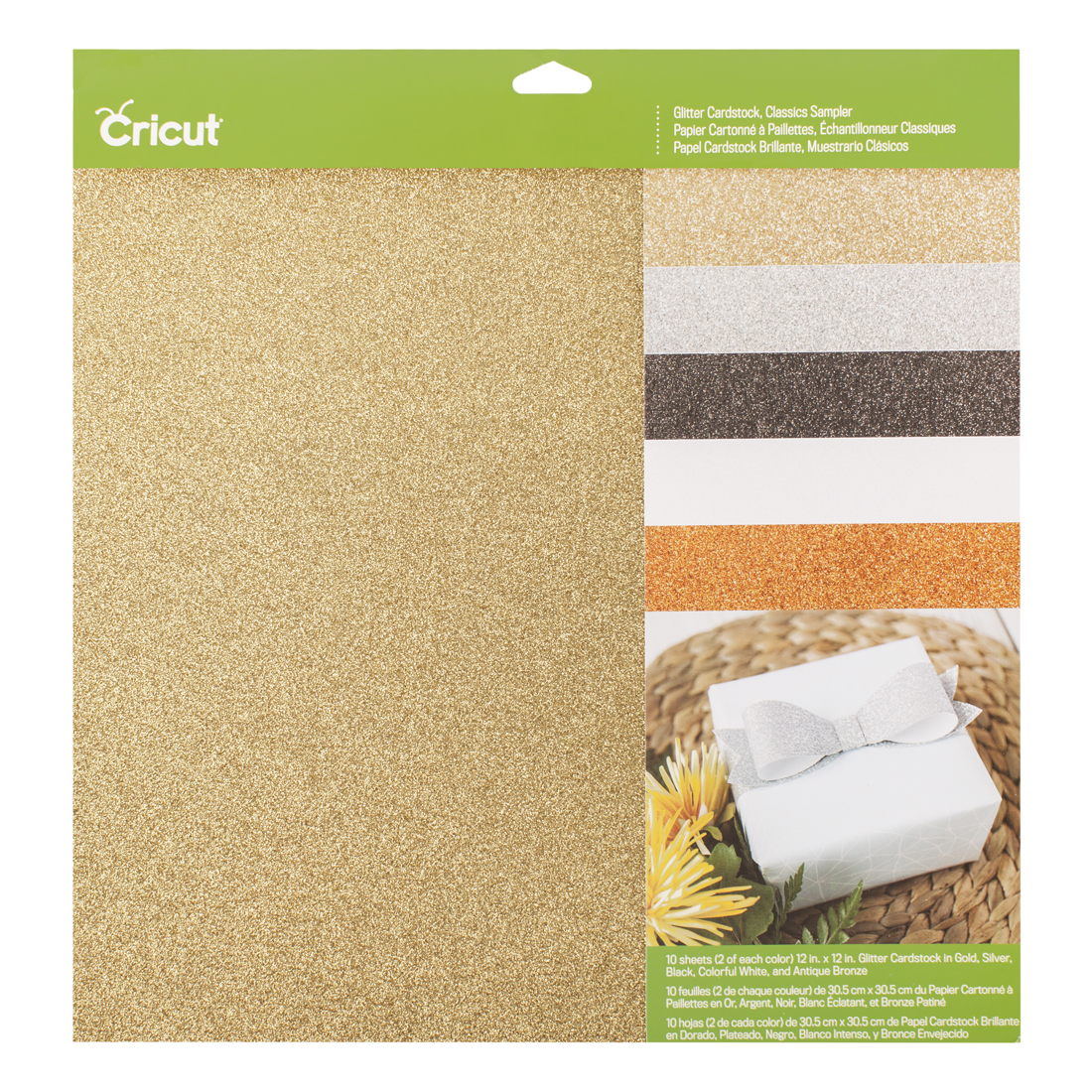 Glitter Cardstock Sampler, Classics - 12" x 12"