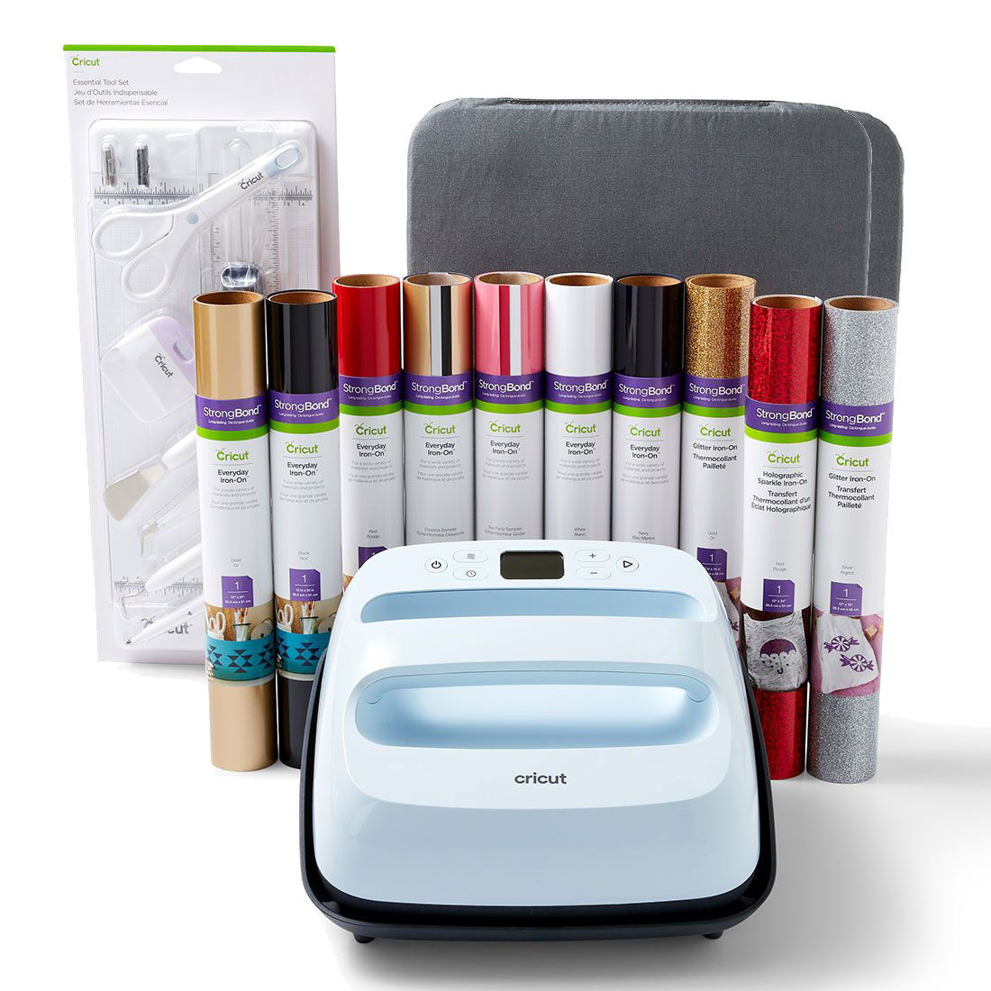 Cricut EasyPress™ 3, 9" x 9" + Essentials Iron-On Bundle