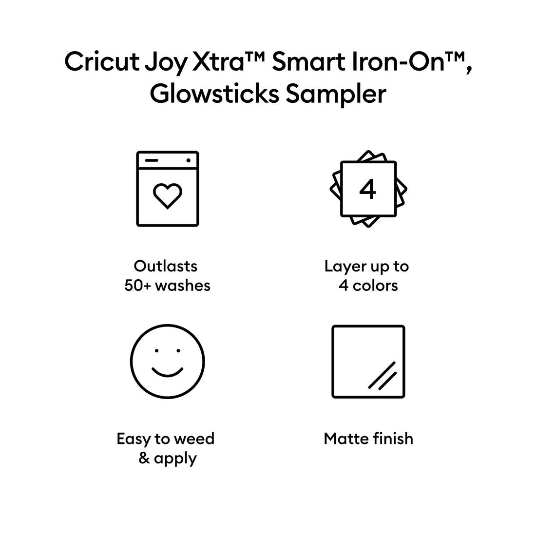 Cricut Joy Xtra™ Smart Iron-On™ Sampler, Glow Sticks (3 ct)