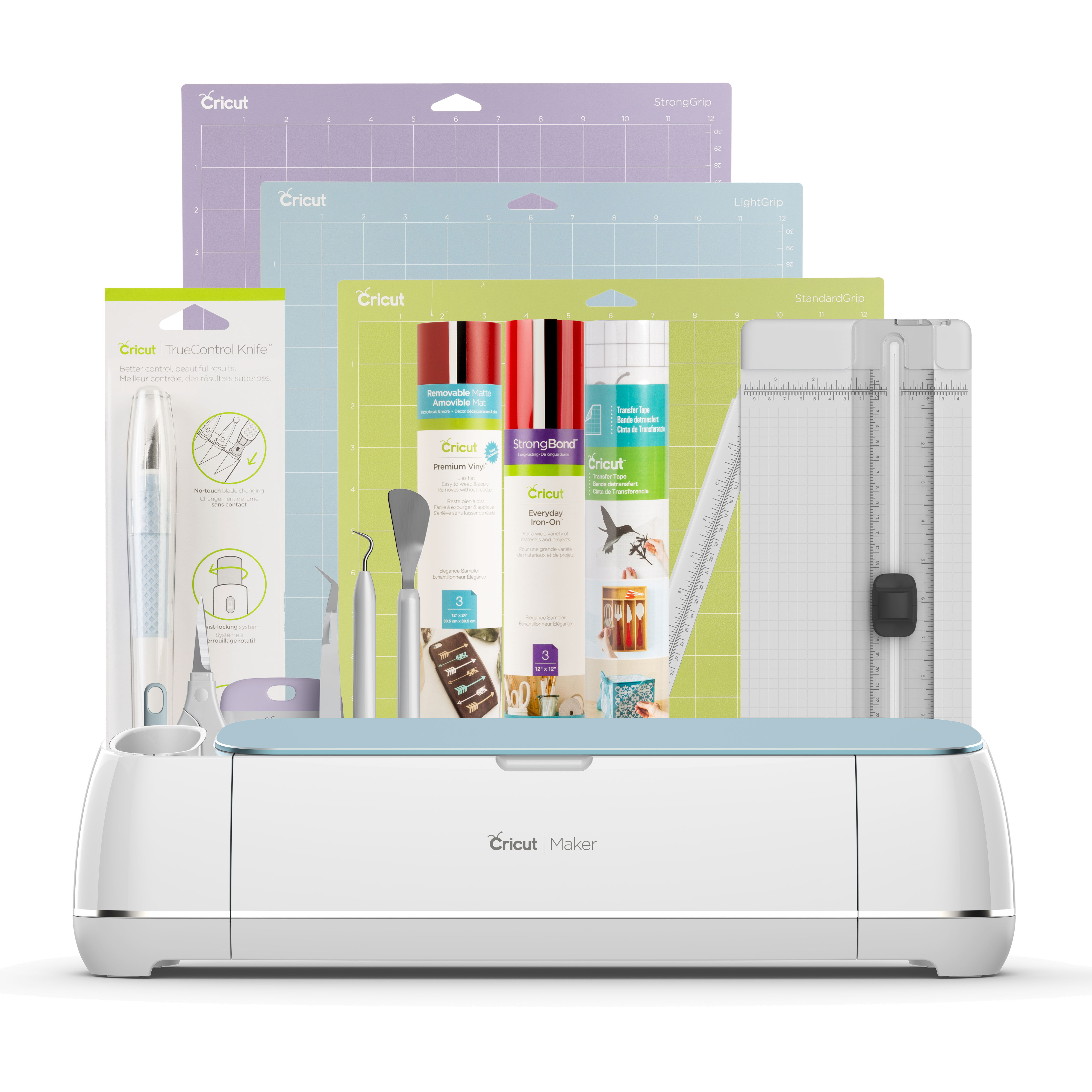 Certified Refurbished Cricut Maker + Essentials Bundle + Cricut Access™ Subscription, Blue