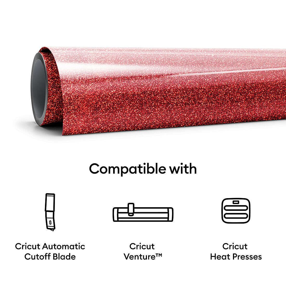 Smart Iron-On, Glitter, Red 5 ft