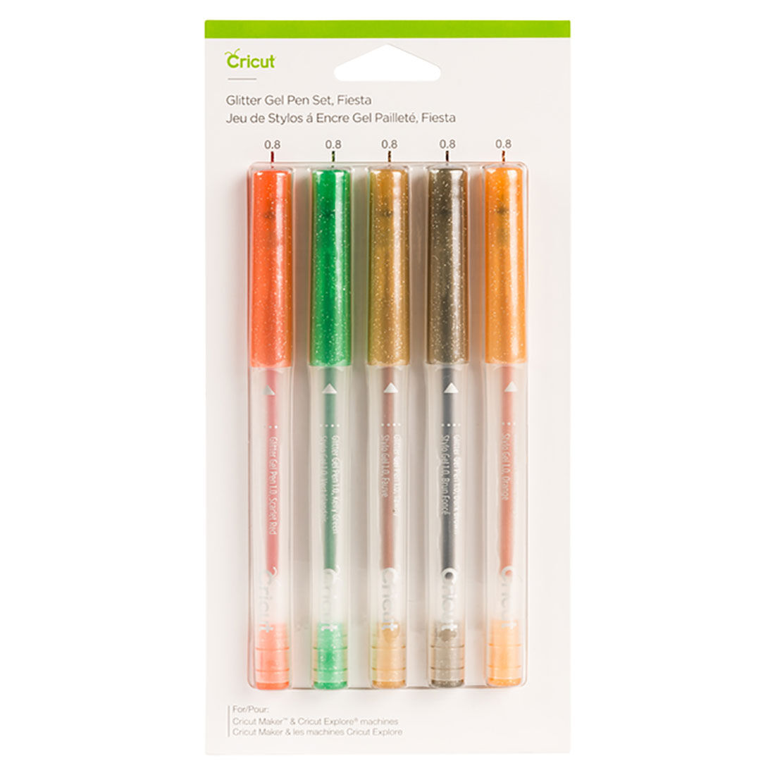 Glitter Gel Pen Set, Fiesta (5 ct)