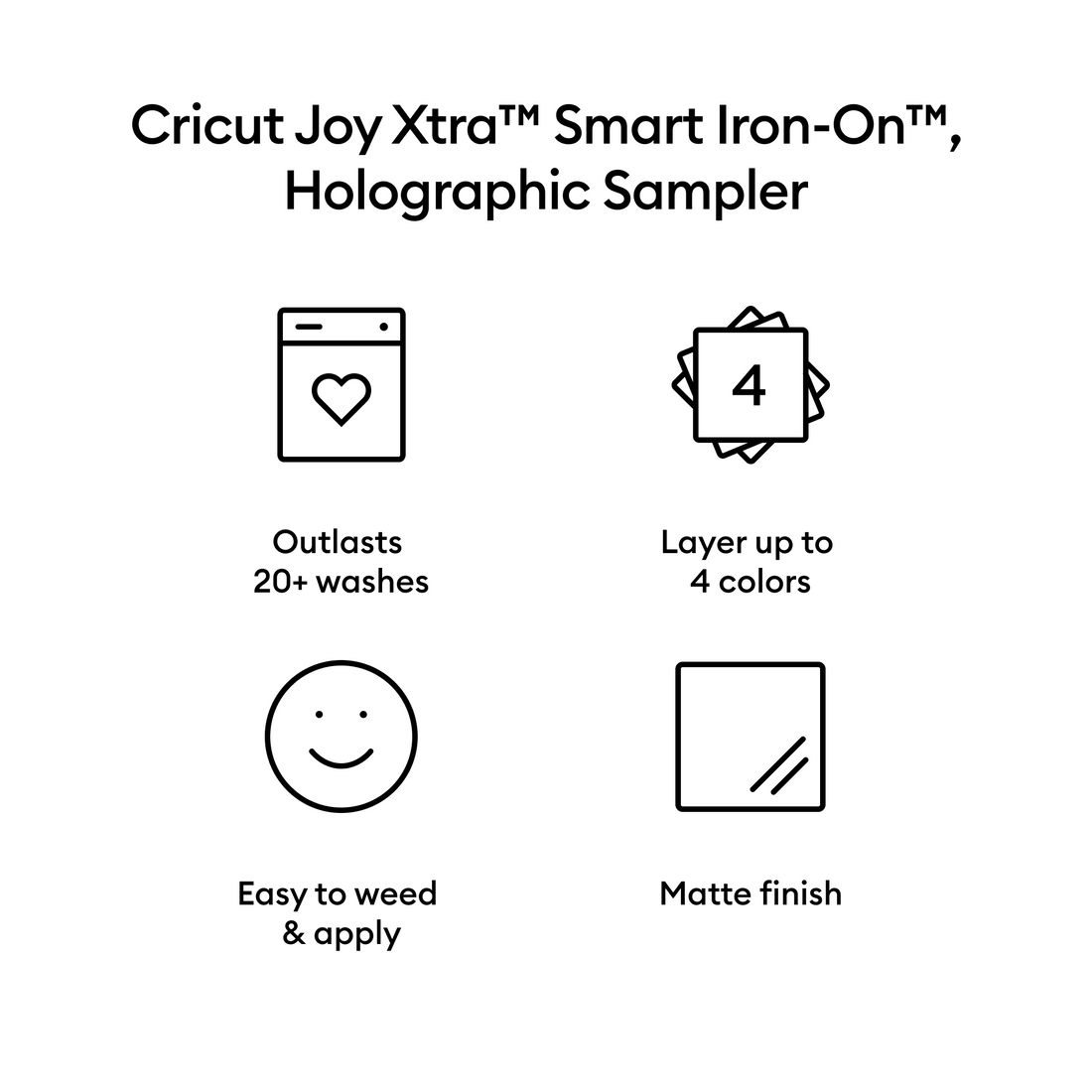 Cricut Joy Xtra™ Smart Iron-On™ Sampler, Holographic (3 ct)