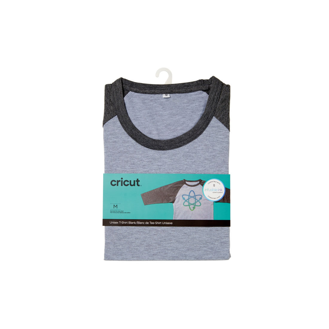Unisex Adult T-Shirt Blank, Raglan in Dark/Light Heathered Gray