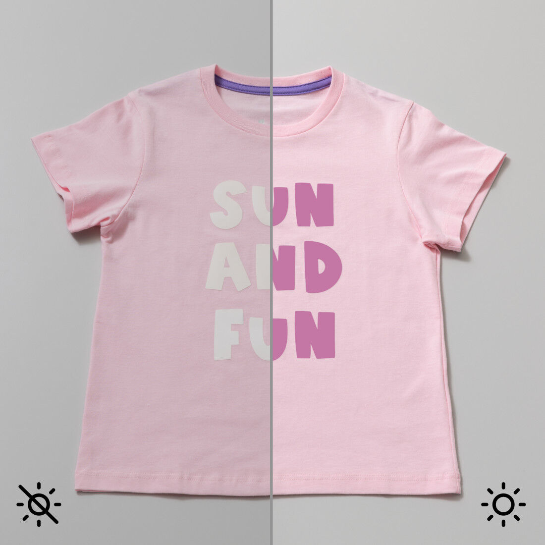 UV-Activated, Color-Changing Iron-On,  White - Pink