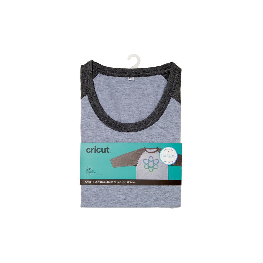 Unisex Adult T-Shirt Blank, Raglan in Dark/Light Heathered Gray