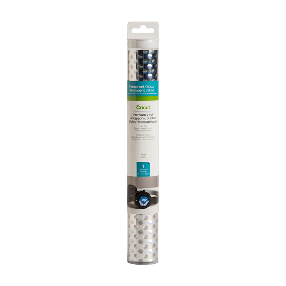 Premium Vinyl™ Holographic Bubbles - Permanent, Silver