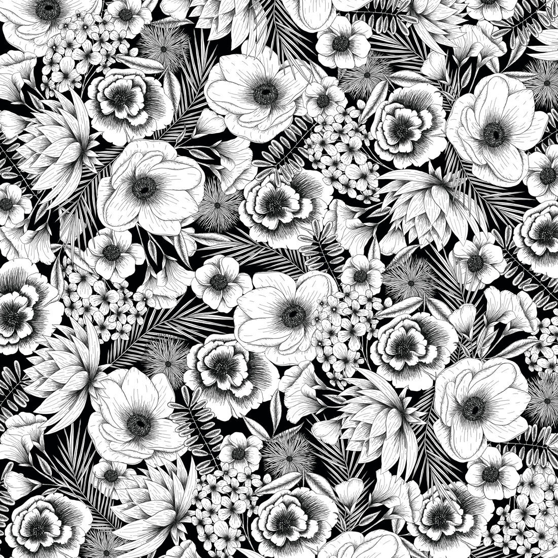 Infusible Ink™ Transfer Sheet Patterns, Black Botanicals