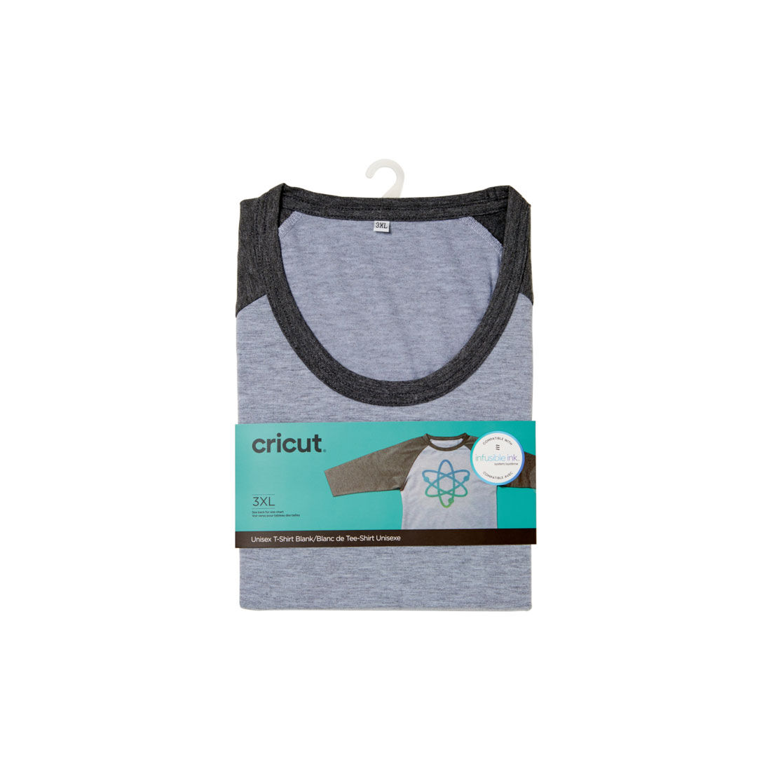 Unisex Adult T-Shirt Blank, Raglan in Dark/Light Heathered Gray
