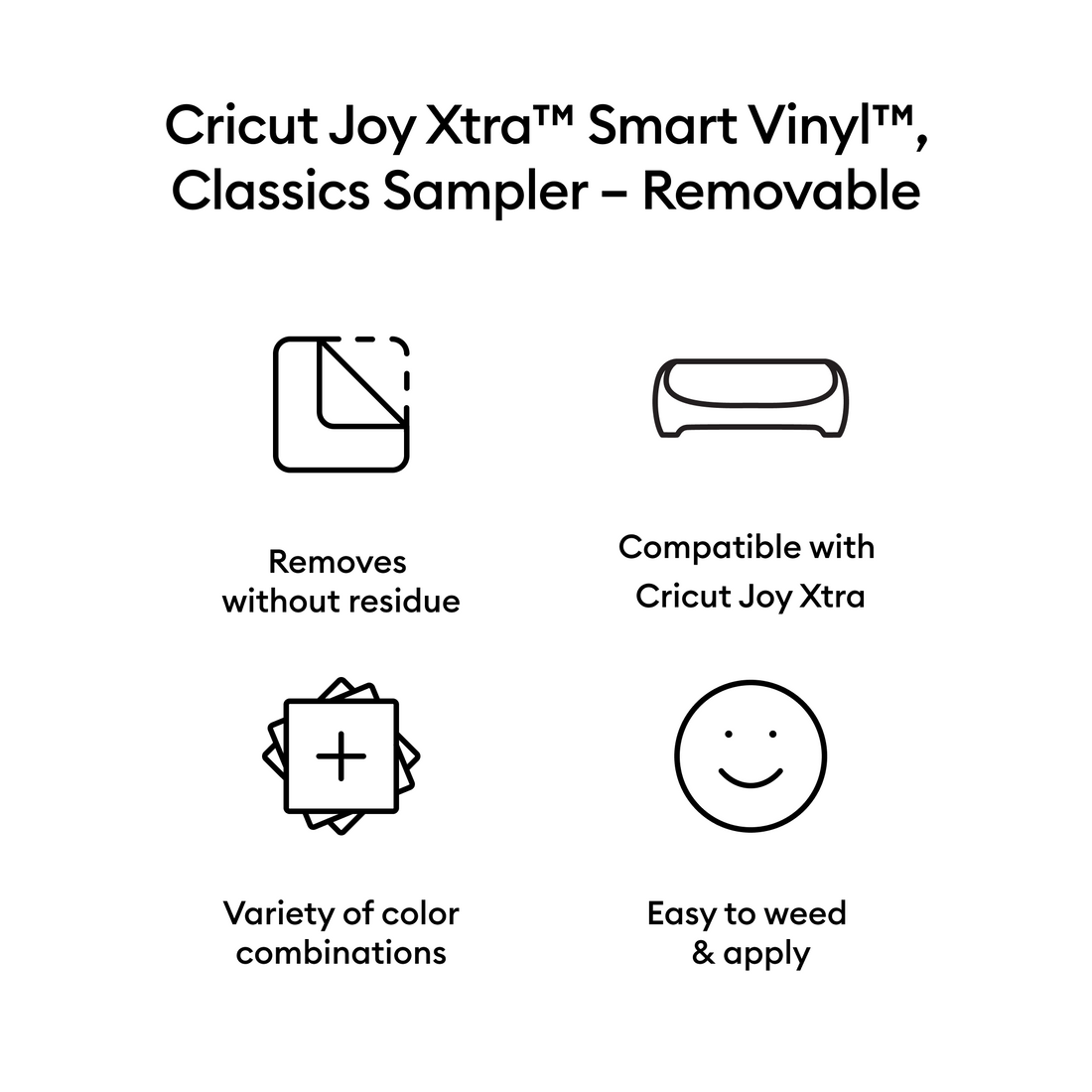 Cricut Joy Xtra™ Smart Vinyl™ – Removable Sampler, Classics (3 ct)