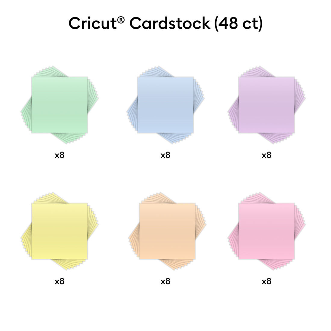 Cardstock Sampler, Pastel - 12 in x 12 in (48 ct)