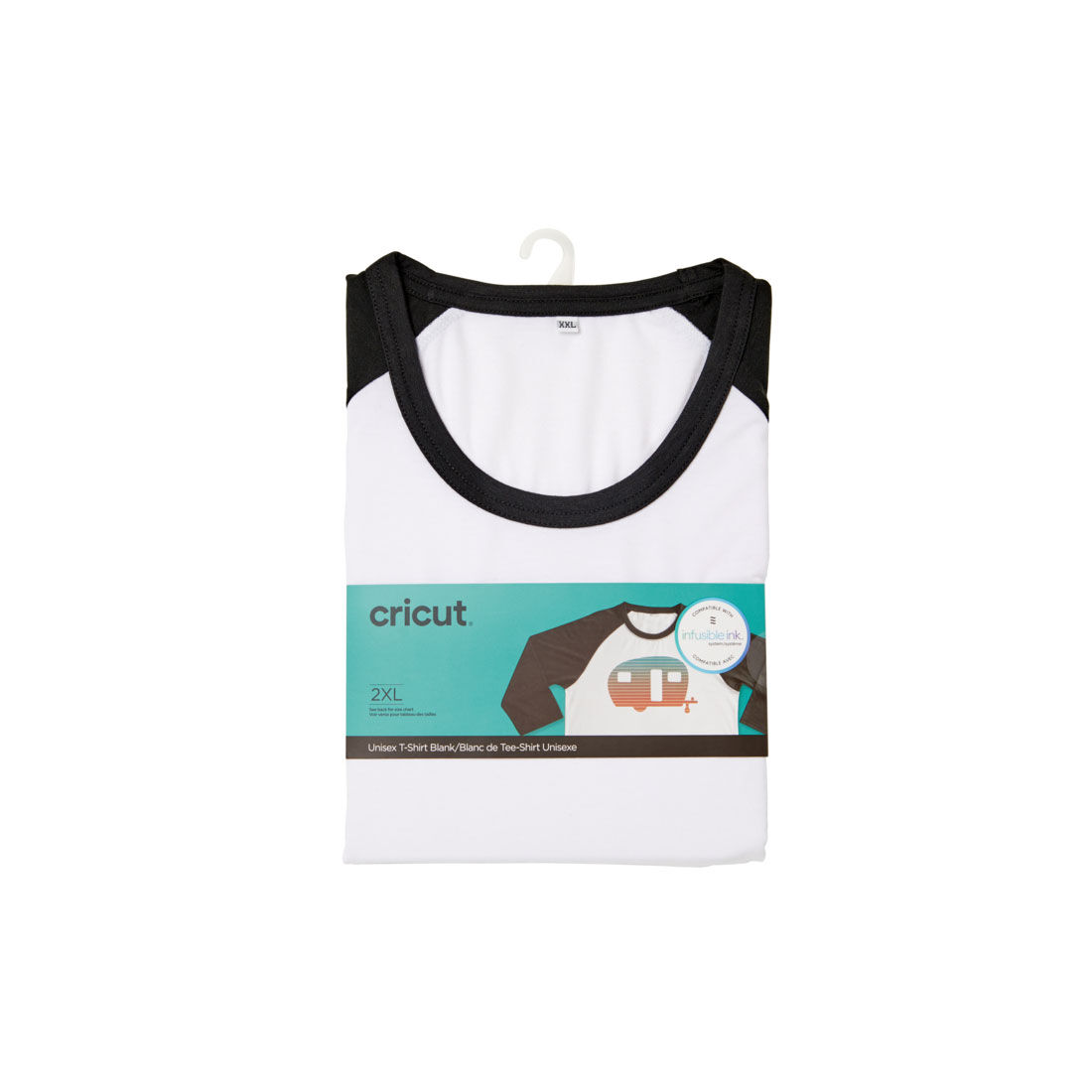 Unisex Adult T-Shirt Blank, Raglan in Black/White