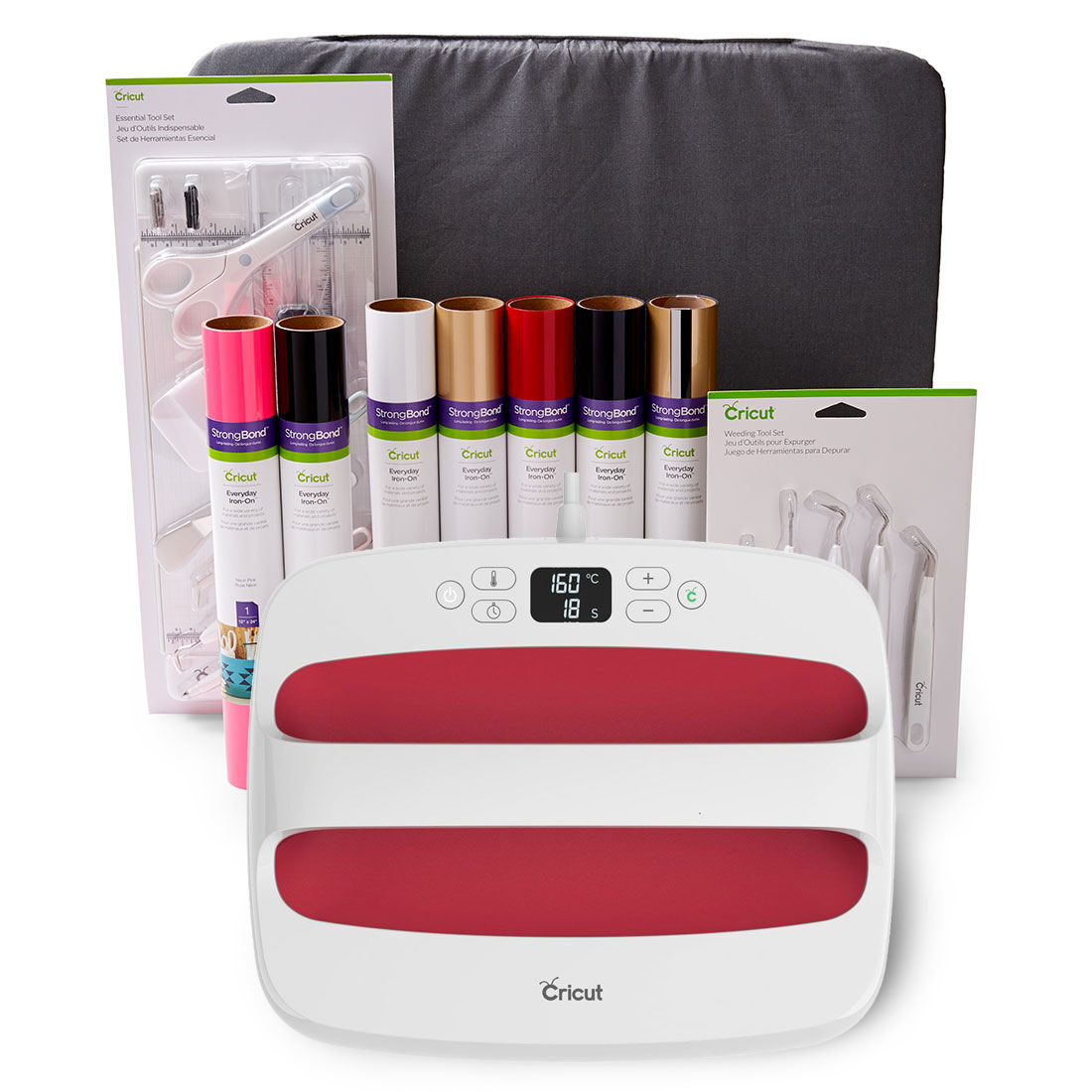 Cricut EasyPress™ 2, Raspberry - 12" x 10" + Everything Iron -On Bundle