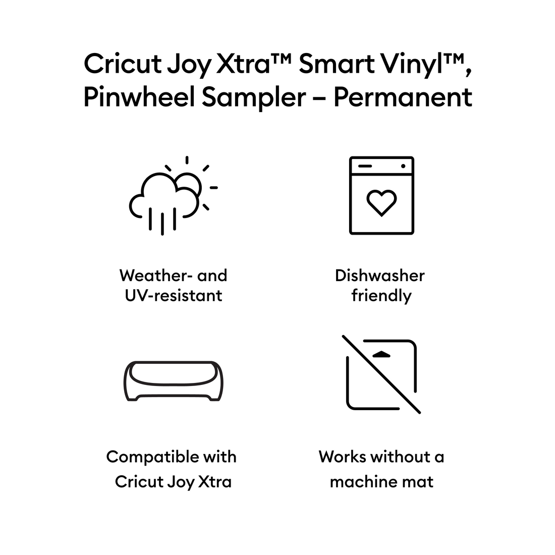Cricut Joy Xtra™ Smart Vinyl™ – Permanent Sampler, Pinwheel (3 ct)