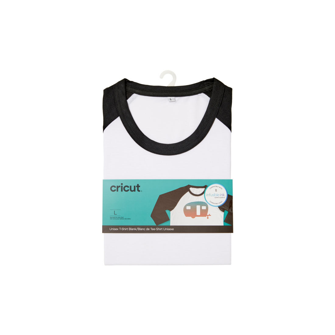 Unisex Adult T-Shirt Blank, Raglan in Black/White