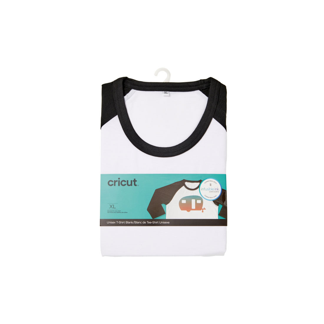 Unisex Adult T-Shirt Blank, Raglan in Black/White