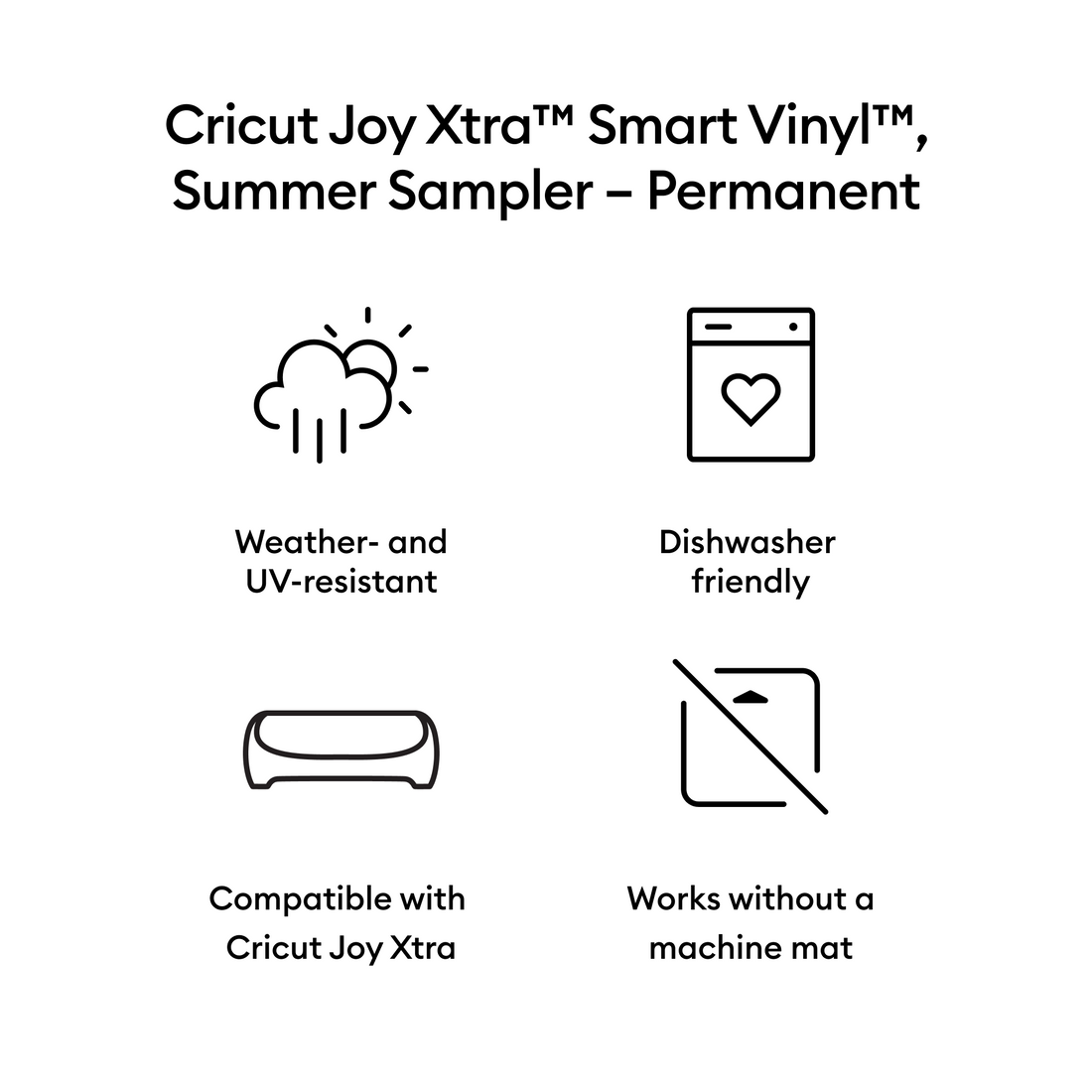 Cricut Joy Xtra™ Smart Vinyl™ – Permanent Sampler, Summer (3 ct)