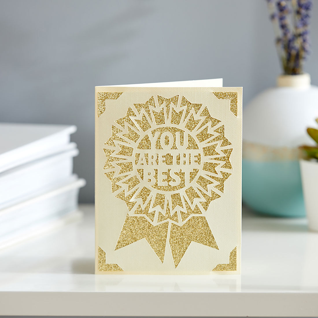 Cricut Joy™ Insert Cards, Cream/Gold Glitter 4.25" x 5.5"
