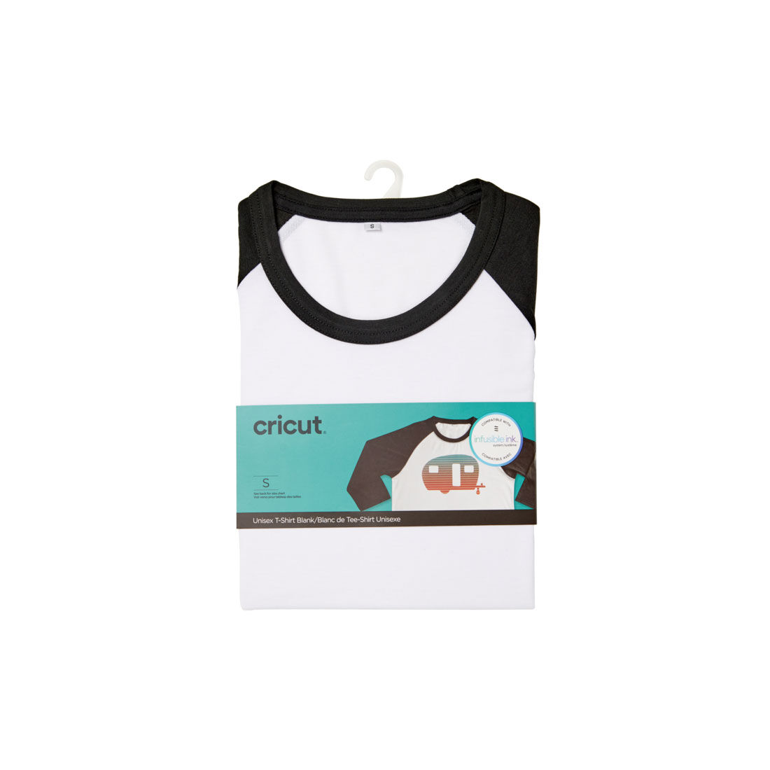 Unisex Adult T-Shirt Blank, Raglan in Black/White