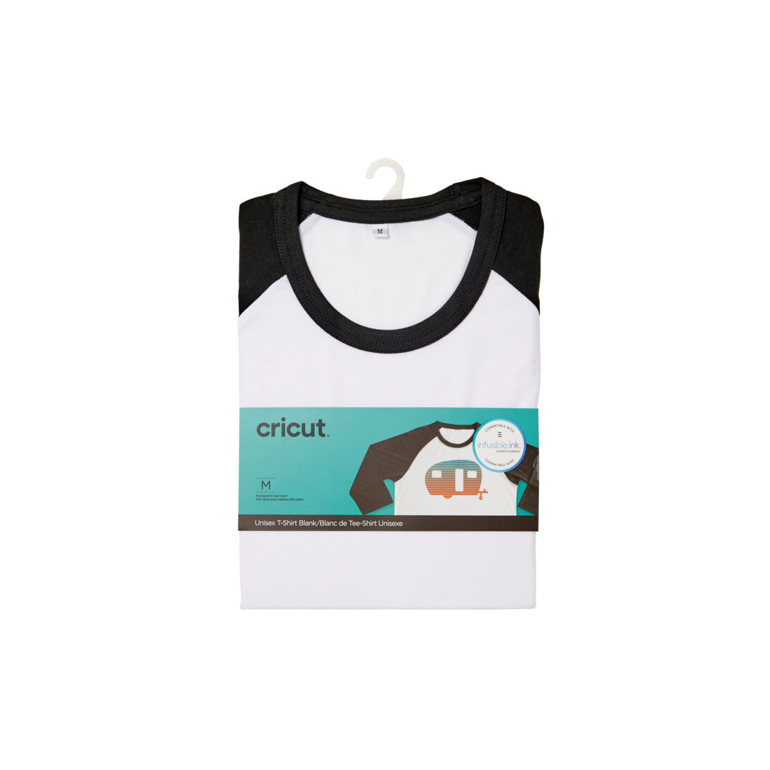 Unisex Adult T-Shirt Blank, Raglan in Black/White