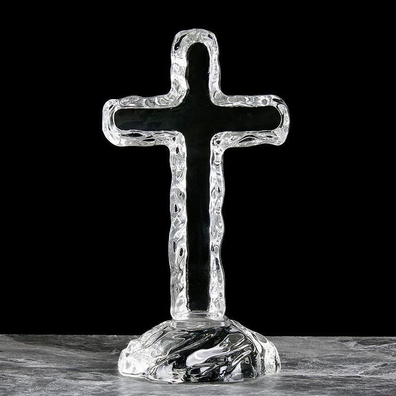 Crystal Jesus Cross Christ Catholic Cross Statue Religious Prayer